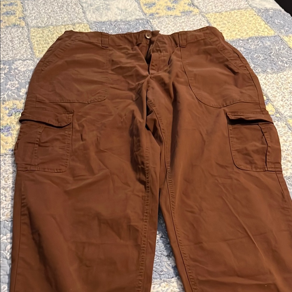 Women’s Brown Wide Leg Cargo Pants